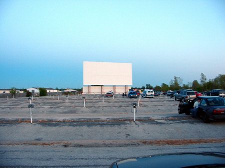 Miracle Twin Drive-In Theatre - DISTANT SCREEN - PHOTO FROM WATER WINTER WONDERLAND